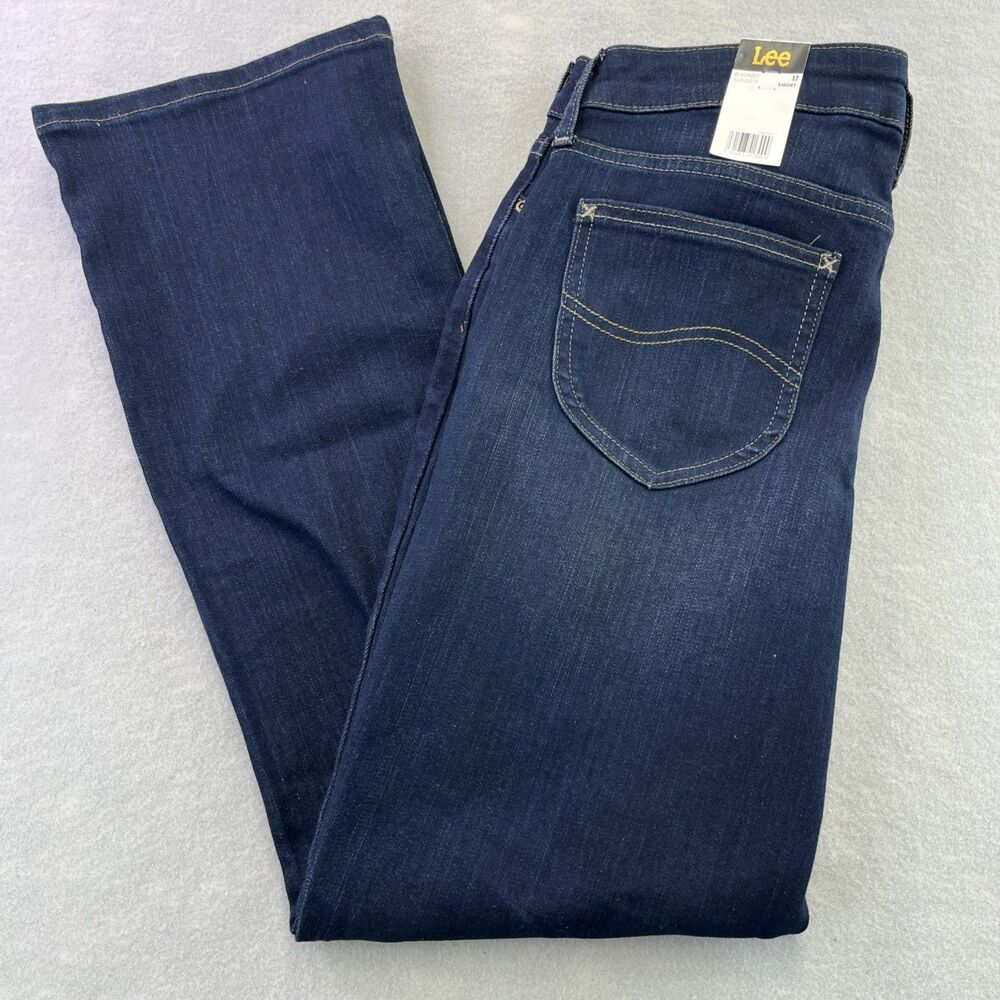 Lee Legendary Mid Rise Bootcut Womens 12 S Jeans Regular Fit Dark Wash Stretch